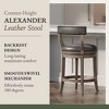 Maven Lane Alexander Rotating Low Back Kitchen Stool in Vegan Leather Seat, Set of 4 - 2 of 4
