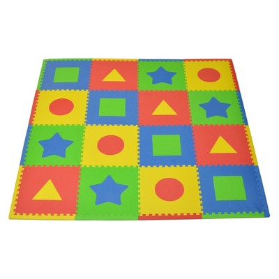 Tadpoles 16pc Playmat Set-First Shapes - Primary