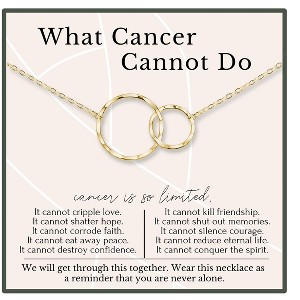 HOPE LOVE SHINE Cancer Care Gifts for Women Strength Necklace 14K Gold Plated Strength 2 Rings 18" - 1 of 1