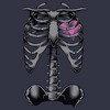 Women's Lost Gods Halloween Skeleton Rib Cage Heart T-Shirt - 2 of 4