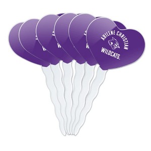 Abilene Christian Wildcat Heart Love Cupcake Picks Toppers Decoration Set of 6 - 1 of 4