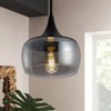 Dewdrop Modern Smoke Grey Pendant Light with Clear Glass Shade Industrial-Style Kitchen Island Ceiling-Mounted Pendant Light - 2 of 4