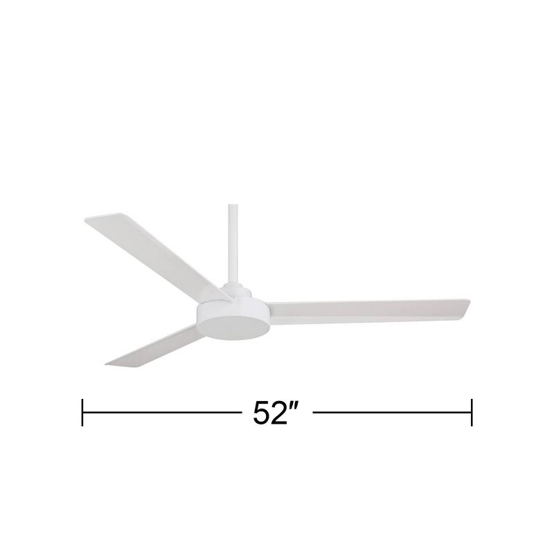 52" Minka Aire Modern 3 Blade Indoor Ceiling Fan Flat White for Living Room Kitchen Bedroom Family Dining Home House Office, 5 of 7