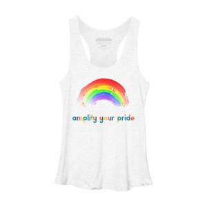Adult Design By Humans Amplify Your Pride Rainbow By RhintoPow Racerback Tank Top - 1 of 2