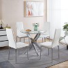 APRILSOUL27.4"chair set of 4,CHROME COLOR LEG,WHITE SEAT - 2 of 4