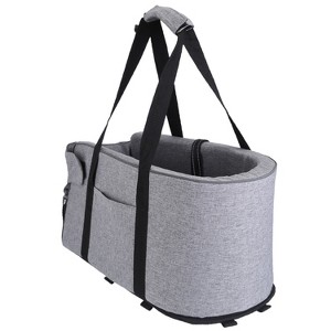 iMountek Console Pet Car Seat with Storage Pocket Machine Washable Pet Seat Fit For Small Dog Cat - 1 of 4