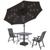 LeisureMod Sierra 9FT Outdoor Patio Market Umbrella with Tilt and Solar LED Lights, UV-Resistant Canopy for Backyard or Poolside - 4 of 4