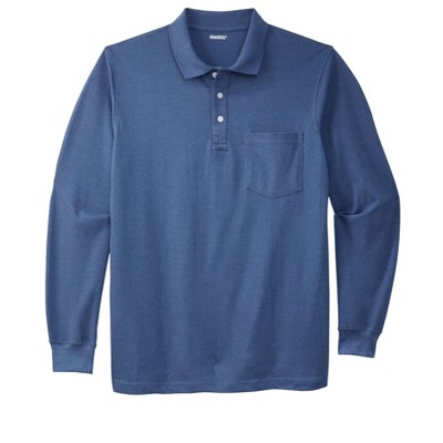 Kingsize Men's Big & Tall Long-sleeve Shrink-less Piqué Polo - Tall - 6xl,  Blue : Target