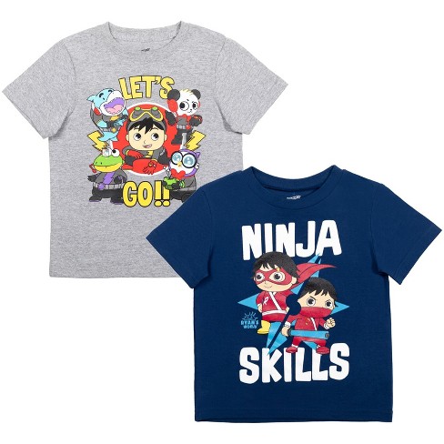 Ryan's World Toys Review Boys Graphic Tee Children Top Blue Kids Fun T-Shirt 