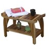 EcoDecors® Tranquility® 30" Teak Wood Shower Bench with Shelf in EarthyTeak Finish - 4 of 4