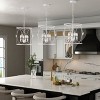 Vintage White Floral Cage Chandelier, 4-Light Farmhouse Pendant Lighting Fixture for Girls Room or Foyer - 4 of 4