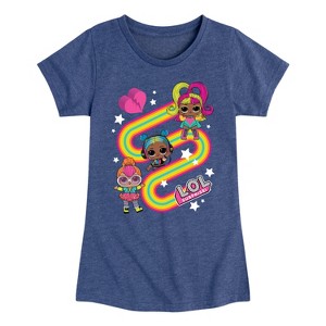 Girls' - LOL Surprise! - Glow Grrrl, Neon QT, & Beats Babe Fitted Short Sleeve Graphic T-Shirt - 1 of 4