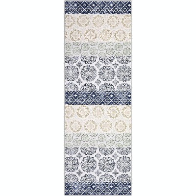 homfan Vintage Printed Carpet Runner, Non-Shedding Farmhouse Floor Cover, Foldable Ultra-Thin Accent Rugs, Easy Cleaning, for Bedroom, Kitchen