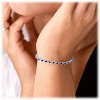 Hollywood Sensation Sapphire and White Diamond Tennis Bracelet with Round Cut Cubic Zirconia 7 Inches Gold - 2 of 3