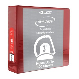 Bazic Products Slant D Ring View Binder with 2 Pockets, 3", Burgundy (pack of 2) - 1 of 1