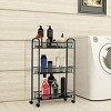 Tangkula 3 Tier Rolling Storage Cart Full-Metal Basket Stand Utility Cart Trolley - 3 of 4