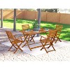 HomeStock 5-Piece Natural Oak Finish Solid Wood Top Dining table with 4 Chairs - 2 of 4