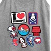 Women's - Peanuts - I Heart Snoopy Patches Graphic Racerback Tank - 2 of 4