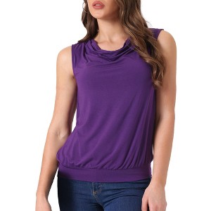 Allegra K Women's Sleeveless Cowl Neck Lightweight Casual Blouse - 1 of 4