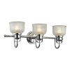Chloe Lighting Lucie Industrial-Style 3 Light Chrome Finish Bath Vanity Wall Fixture Clear Prismatic Glass 25" Wide - 3 of 4