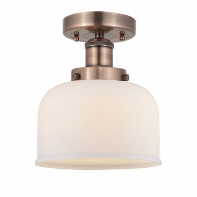 Bell - 1 Light Semi-Flush Mount In Industrial Style-8.25 Inches Tall and 6.5 Inches Wide