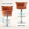 NicBex Velvet Bar Stool Set of 2 Adjustable Swivel Bar Stools with Silver Plated Metal Leg, Chrome Nailhead for Kitchen Island, Pub - 3 of 4