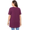Woman Within Plus Size Perfect Short-Sleeve Shirred V-Neck Tunic - 3 of 4