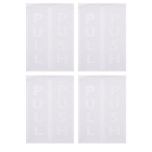 Unique Bargains PVC Self-Adhesive Waterproof Store Vertical Push Pull Door Sign 4 Set - 1 of 4