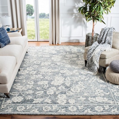 Capri 36" x 24" Blue Hand-Tufted Wool Area Rug