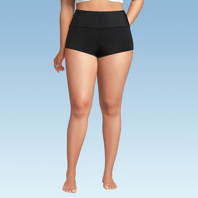 Lands' End Women's Tugless High Waisted Swim Boy Shorts
