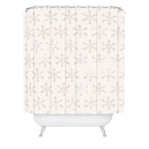 Georgiana Paraschiv Snowflake Christmas Shower Curtain Beige - Deny Designs - 1 of 3