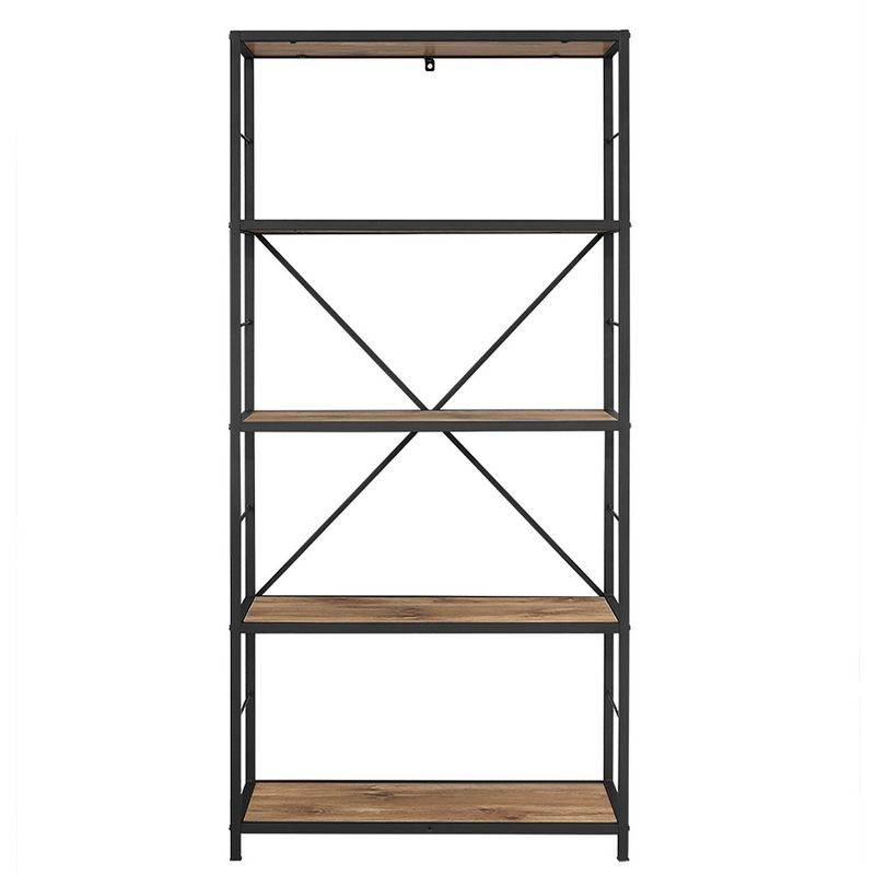 63" 4 Shelf Industrial Transitional Tall Bookshelf - Saracina Home, 4 of 7
