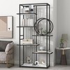 6 Tiers Home Office Bookshelf, Metal Frame Open Bookcase Storage Rack, Modern Books Holder Organizer, Large Bookshelf Furniture - 2 of 4