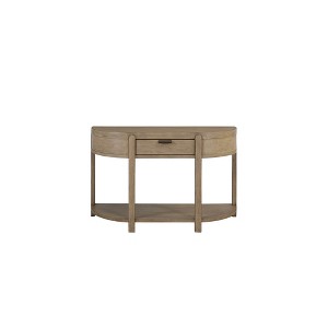 Curved 1-Drawer Toffee Console Table with Open Shelf, Hallway, Entryway, or Living Room Accent - 1 of 4