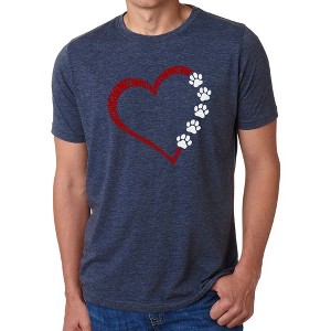 LA Pop Art Meow Heart - Men's Premium Blend Word Art T-Shirt - 1 of 4