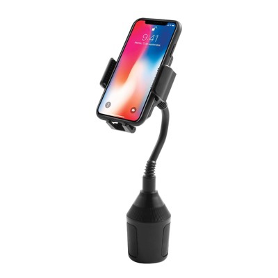Insten Gooseneck Car Cup Cell Phone Holder Universal Mount Compatible with iPhone 12/12 Pro Max/Mini/SE 2020/11, Samsung Galaxy Android, Black