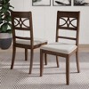 ChaletPosh Wooden Dining Chair With Warm Grey Cover (Set of 2) - 2 of 4