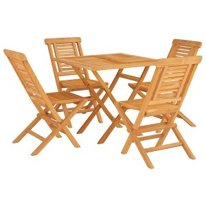 vidaXL Patio Dining Set Table and Chair Furniture 5 Piece Solid Wood Teak - 1 of 4
