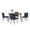 5-Piece Modern Dining Set,47" Rectangular Dining Table Wood Top with Upholstered Linen Dining Chairs for Dining Room, Living Room-Tanpinhause - 2 of 4
