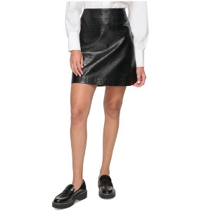 Calvin Klein Womens Faux Leather Midi Skirt - 1 of 1
