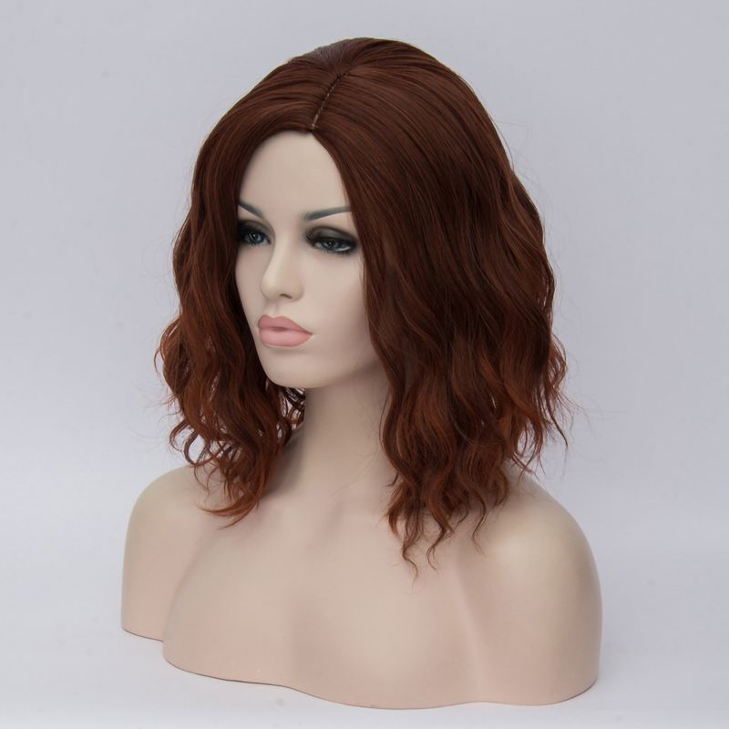 Unique Bargains Curly Wig Human Hair Wigs for Women 16" with Wig Cap, 3 of 7