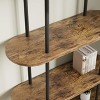 71" Arched Bookshelf 5 Tier Bookcase Open Bookshelf with Metal Frame Plant Stand Freestanding Display Rack - 3 of 4