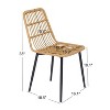 Nordlys Set of 4 Metal and Rattan Dining Chairs Exotic Boho Dining Room - 4 of 4