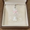 Anna-Kaci Clear Bow Bag Charm with White Puppy Figurine and Keychain Clip - Mauve Pink - 4 of 4