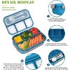 LunaLulinlk Bento Box, 1300ml Lunch Box Container with 4 Compartments, Fork, Leak-proof, Microwave/Dishwasher/Freezer Safe (Blue) - 4 of 4
