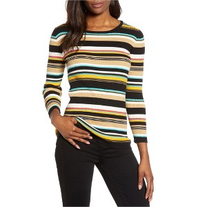 Vince Camuto Womens Striped Pullover Sweater, Multicoloured, Small - 1 of 1