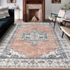 Faux Wool Machine Washable Vintage FloralPrinted  Area Rugs Non Slip Low Pile Stain Resistant  Indoor Modern Ultra Soft Carpet Perfect for Home - 2 of 4