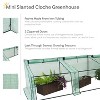 Sunnydaze Outdoor Portable Slanted Top Plant Shelter Mini Cloche Greenhouse with Zipper Doors - Green - 2 of 4
