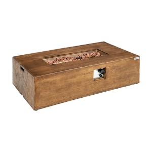 Tangkula 48’’ Fire Pit Table Rectangular 50,000 BTU Propane Gas Fire Pit w/Cover for Courtyard Balcony Garden - 1 of 4
