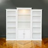 VYNXARIA Retro-Style 78.75" Tall 3-Piece Bookcase Display Cabinet with Tempered Glass Shelves - 4 of 4